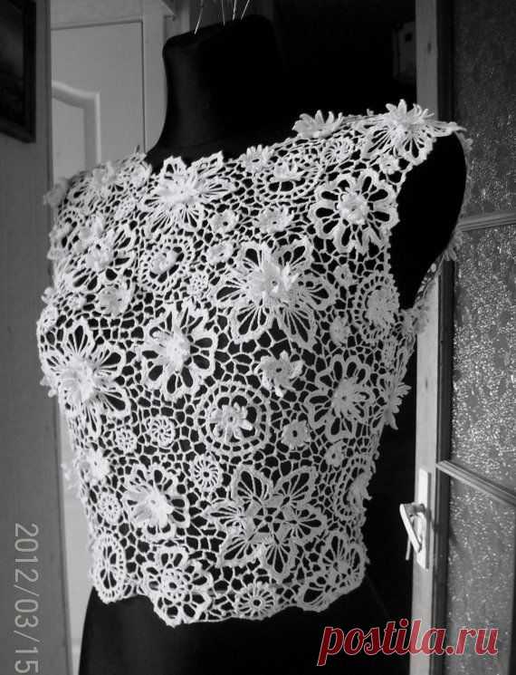 Irish crochet lace blouse dress top von LaimInga auf Etsy МАГАЗИН
