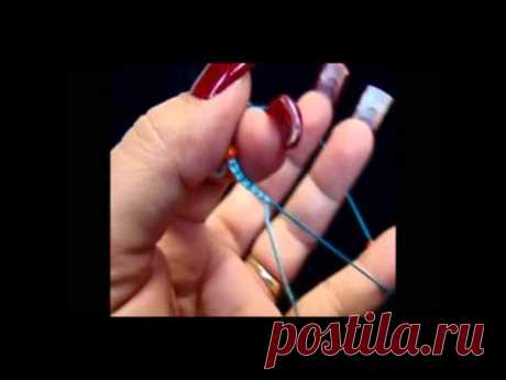 Frivolite-Tatting Lesson 136 - four beads between SR - 4 cuentas entre AD
