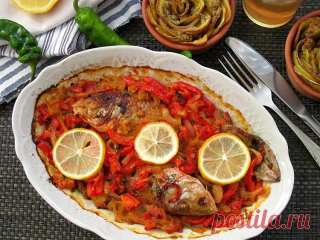 Постигая искусство кулинарии... : Барабулька запеченная с овощами по-турецки (Domatesli Barbun Balığı)