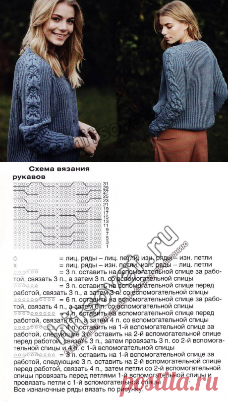 Свободный джемпер с косами на рукавах - Хитсовет