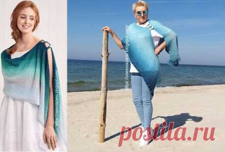Палантин с переходом цвета из ALIZE ANGORA GOLD OMBRE BATIK. Спицами. / ВСЕ СВЯЗАНО. ROSOMAHA.