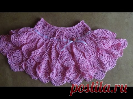 Юбочка крючком для девочки. Часть 2 . Skirt crochet for girl