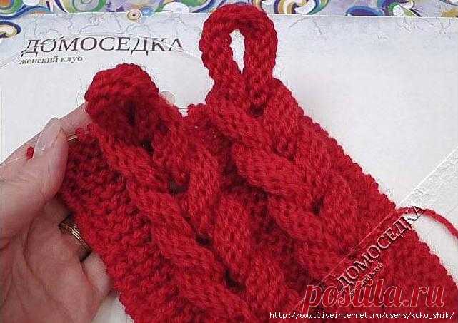 Уроки вязания спицами - Оригинальная коса спицами