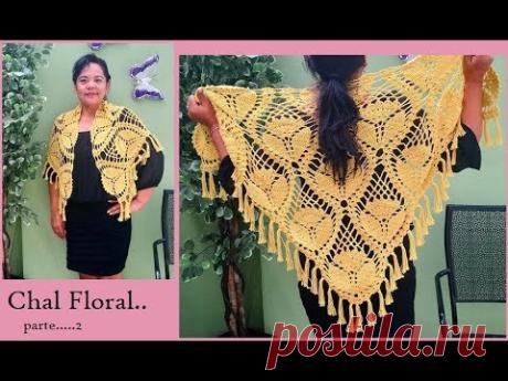 Chal floral a crochet