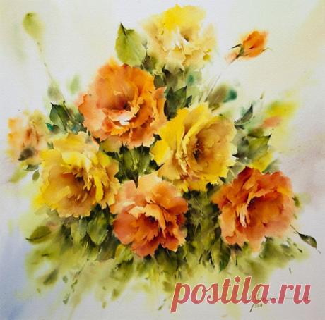 Иранский художник его акварель