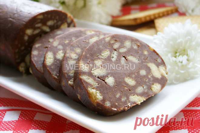 Шоколадная колбаска из печенья и какао | Webpudding.ru