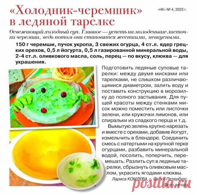 "Холодник-черемшик" в ледяной тарелке