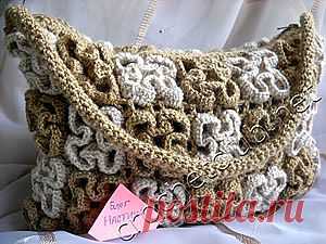 Сумочка из цветов в технике объемного вязания - Вязание Крючком. Блог Настика