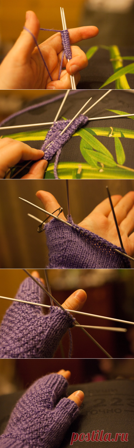 Подробная инструкция по вязанию митенок: ru_knitting