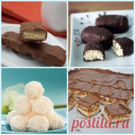 ДОМАШНИЕ РЕЦЕПТЫ ДЛЯ ЛАКОМОК
*Баунти, Твикс, Сникерс и Рафаэлло*