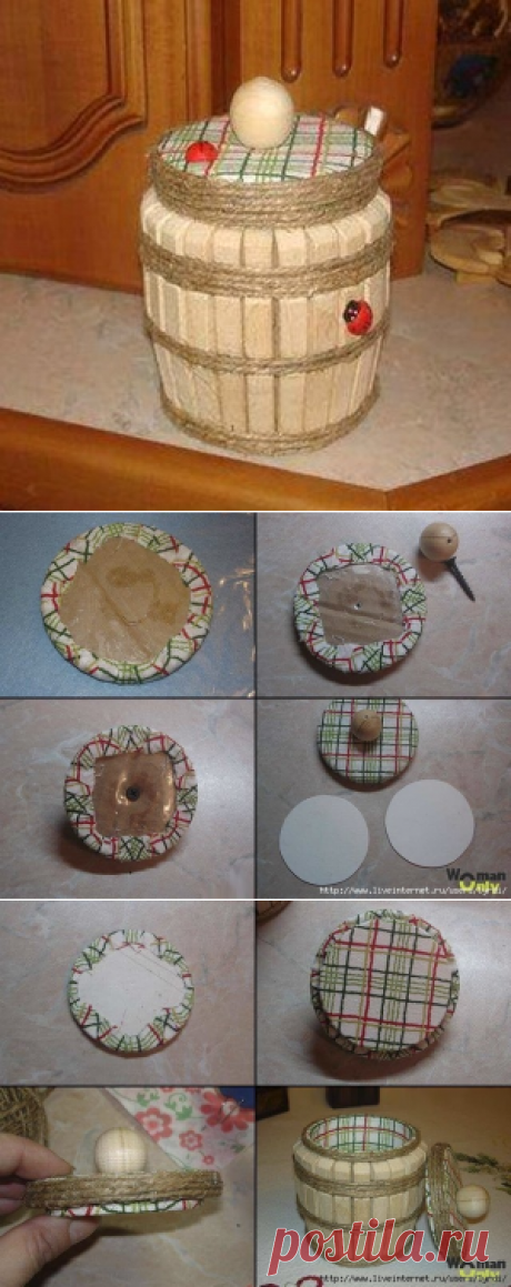 ​Бочонок из прищепок — Сделай сам, идеи для творчества - DIY Ideas