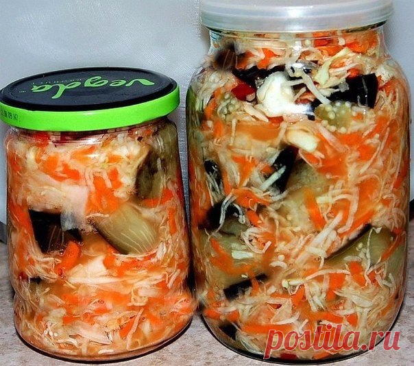 Баклажаны кусочками с капустой на зиму - Простые рецепты Овкусе.ру