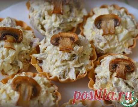 Тарталетки с курицей и грибами – кулинарный рецепт