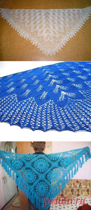 Шарфы, шали и накидки. Схемы и описания. Вязание спицами | Умелые ручки