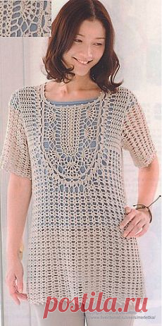 Туника крючком ...от Let's knit (Япония).