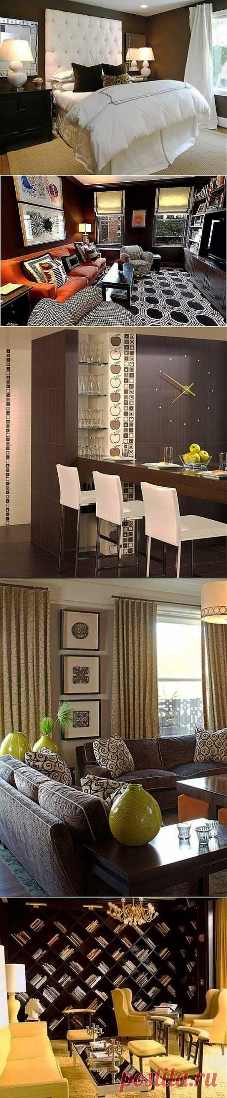 Коричневый в дизайне интерьера и его сочетания с другими цветами