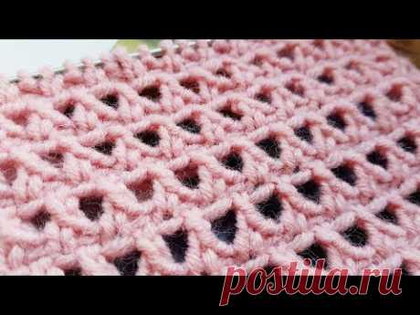 Неожиданное решение для сетчатого узора ✔ knitting pattern.