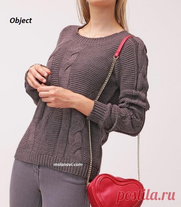 Вязаный пуловер спицами от Object.