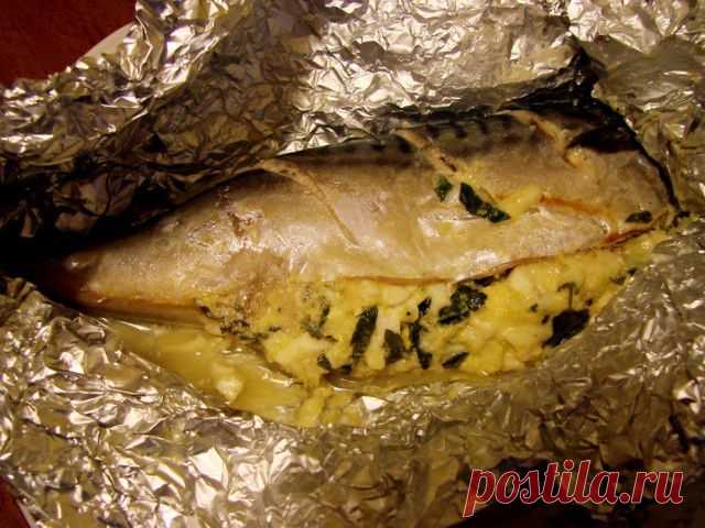 Запечённая в фольге скумбрия