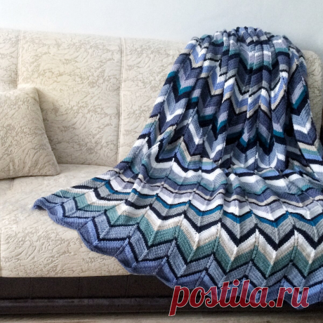 Плед из остатков пряжи спицами | Мария Хрусталева о рукоделии | Яндекс Дзен