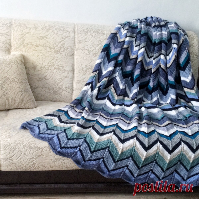 Плед из остатков пряжи спицами | Мария Хрусталева о рукоделии | Яндекс Дзен