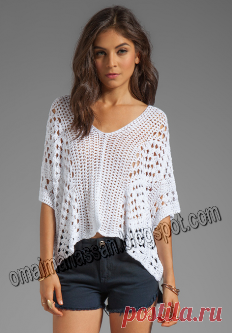 crochet kingdom (E.H): Original White Poncho !