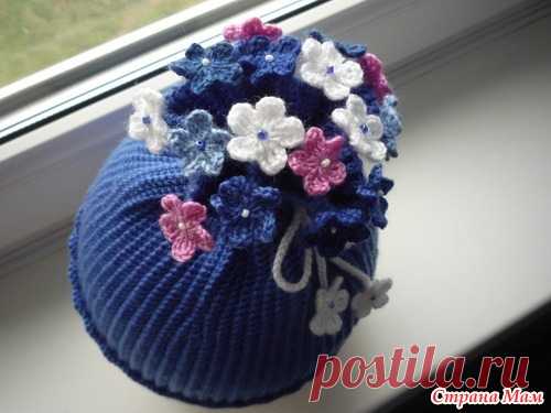 Шапка с цветочками крючком. Начинаем утепляться! Будем вязать очень симпатичную, милую шапочку для девочек!  Автор этой шапочки и фото Лидия- ЛиСа5, http://lisa5.stranamam.ru/