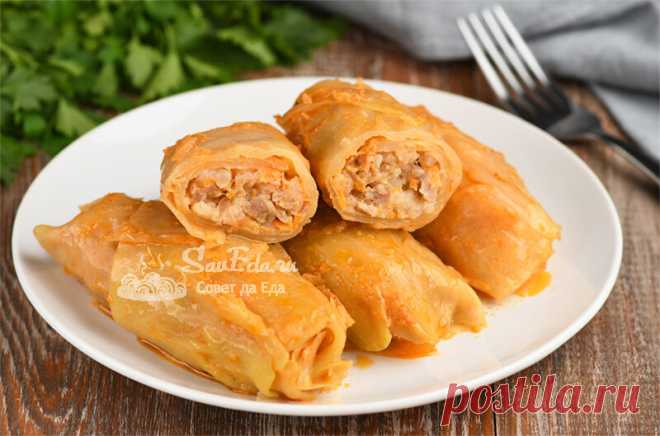 Голубцы с мясом на плите (показываю необычный быстрый способ подготовки капустных листьев) | Совет да Еда | Дзен