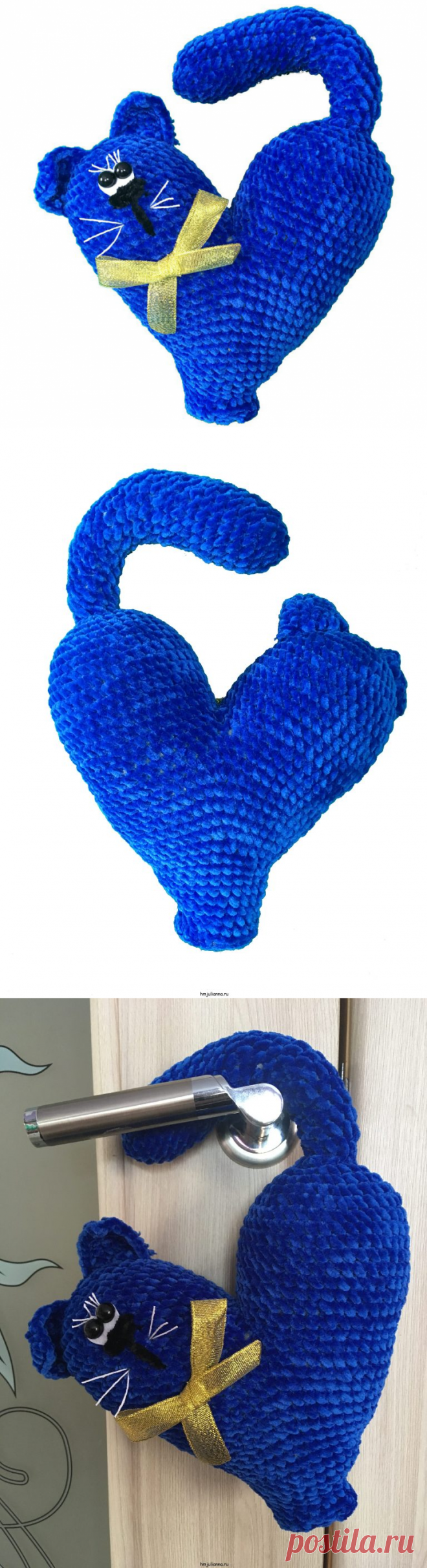 Котик валентинка, игрушка, вешается на ручку двери, красный, 25 см.Мастерская рукоделия Анны Ганоцкой