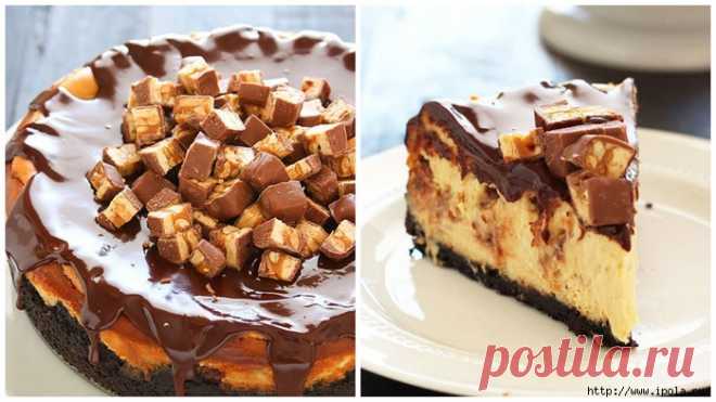 Чизкейк «Сникерс» без выпечки! 🍰