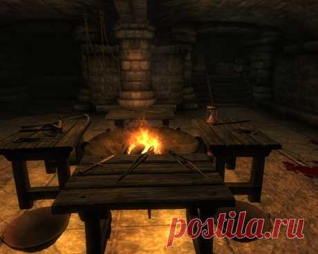 Пыточная, которую устроили колдуны в форте Булворк.
A torture chamber set up by conjurers at Fort Bulwark.