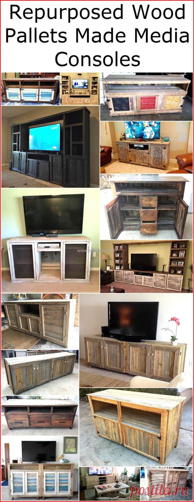 Repurposed Wood Pallets Made Media Consoles | Pallet Ideas