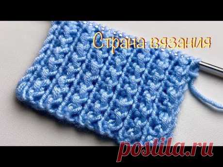 Узоры спицами. Рельефная резинка 2х1.