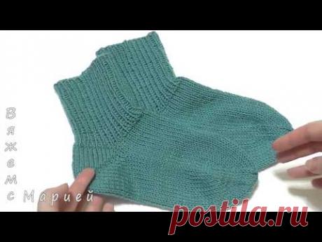 Носки спицами без швов. Пятка бумеранг. Вязание носков для начинающих