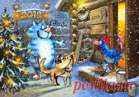 "Не ждали!" или Новогодний визит в Петушки.
(Корпоративная открытка)