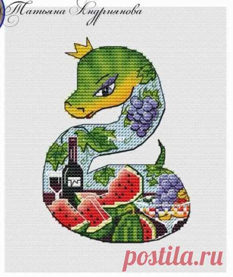 Tantana Stitch - Snake &quot;Watermelon Happiness&quot; by Tatyana Andriyanova  Edited by akatsuki811 at 2024-10-6 01:49