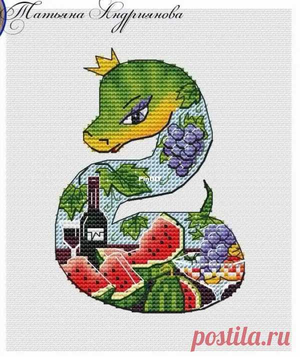 Tantana Stitch - Snake "Watermelon Happiness" by Tatyana Andriyanova  Edited by akatsuki811 at 2024-10-6 01:49
