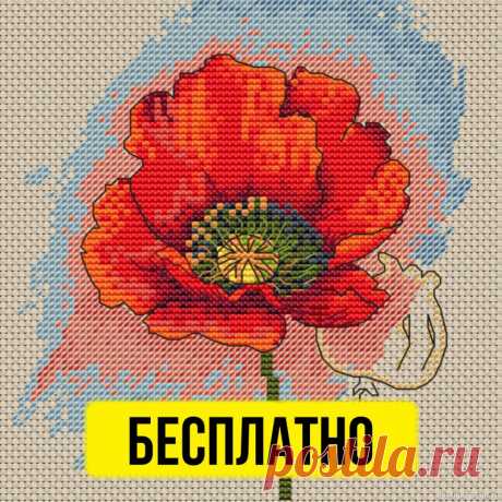 «Мак» — бесплатная схема вышивки | Схемы вышивки крестом, вышивка крестиком Бесплатная схема вышивки крестом с маком от Екатерины Борега. https://epatternjs.ru/mak-free-cross-stitch-patter...