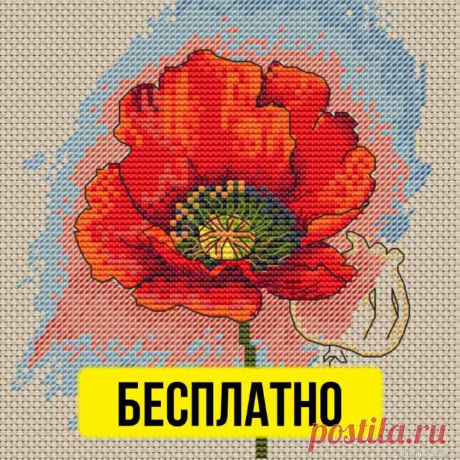 «Мак» — бесплатная схема вышивки | Схемы вышивки крестом, вышивка крестиком Бесплатная схема вышивки крестом с маком от Екатерины Борега. https://epatternjs.ru/mak-free-cross-stitch-patter...