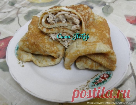 Блинчики с мясом без муки