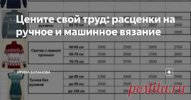 Цените свой труд: расценки на ручное и машинное вязание
