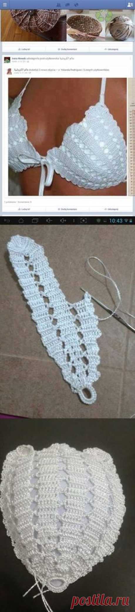 (233) These #crochet bikini tops are so cute! Start the symbol chart at the bottom right edge where you see chain stitches. | crochet items