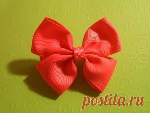 Бантик из репсовых лент " Американский Бант " / How To Make A Pinwheel Hair Bow — Яндекс.Видео