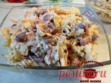 Салат с пекинской капустой, с сельдью и фасолью Дорогие читатели! Салат с пекинской капустой, с сельдью и фасолью очень сытный и полезный салатик. Готовьте его на завтрак, не пожалеете. Ну очень оригинальный вкус, надо готовить!!! ИНГРЕДИЕНТЫ: 200 г пекинской капусты 100-150 г филе соленой сельди 150-200 г фасоли, отварной или консервированной 1 морковь 1 головка лука черный молотый перец растительное масло или майонез …