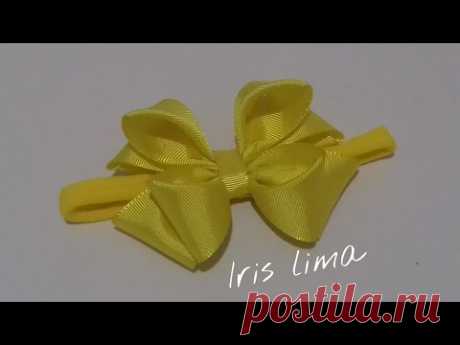 Como fazer laço mil faces com fita de gorgurão Diy ,Tutorial ,Pap By Iris Lima