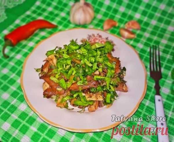 Вешенки с чесноком и петрушкой