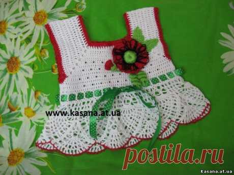 №9 Топ крючком " МАКИ" для маленьких модниц - Топики,маечки -  - Вязяные вещи - Вязаные вещи на заказ