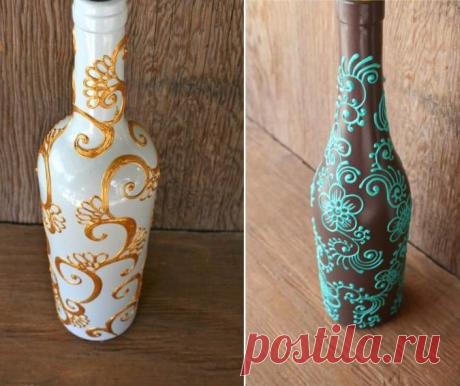 Вазы из стеклянных бутылок: декор, роспись и обрезка