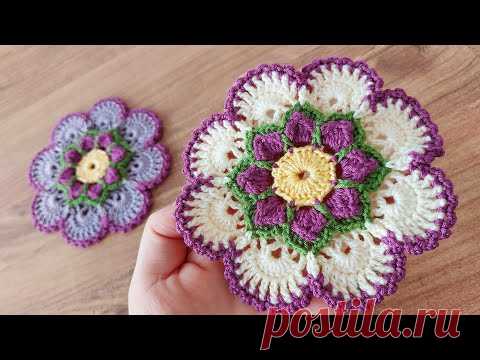 3D HOW TO CROCHET KNİTTİNG.. TIĞ İŞİ MUHTEŞEM 3D MOTİF ÖRGÜ MODELİ