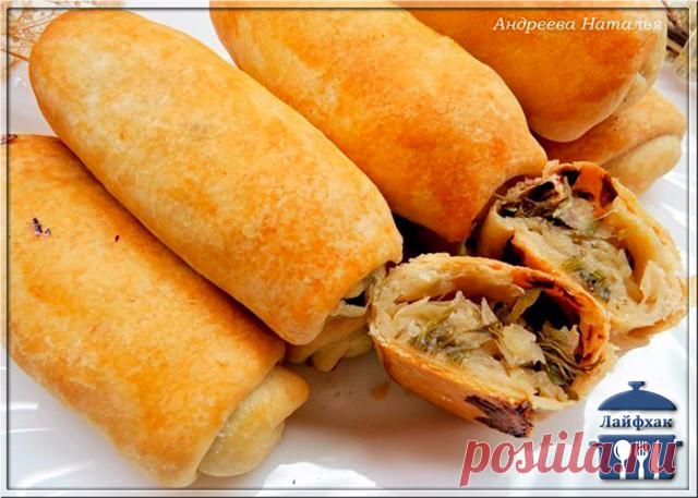 Постные трубочки с капустой.